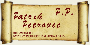 Patrik Petrović vizit kartica
